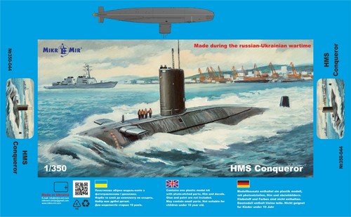 Mikro Mir 350-044 - 1/350 - HMS Conqueror. Maßstabsgetreuer Plastikmodellbausatz UK - Bild 1 von 2