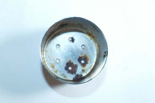 1 Vintage Amber Glass Replacement Salt or Pepper Shaker Thumbprint pattern - Picture 13 of 19