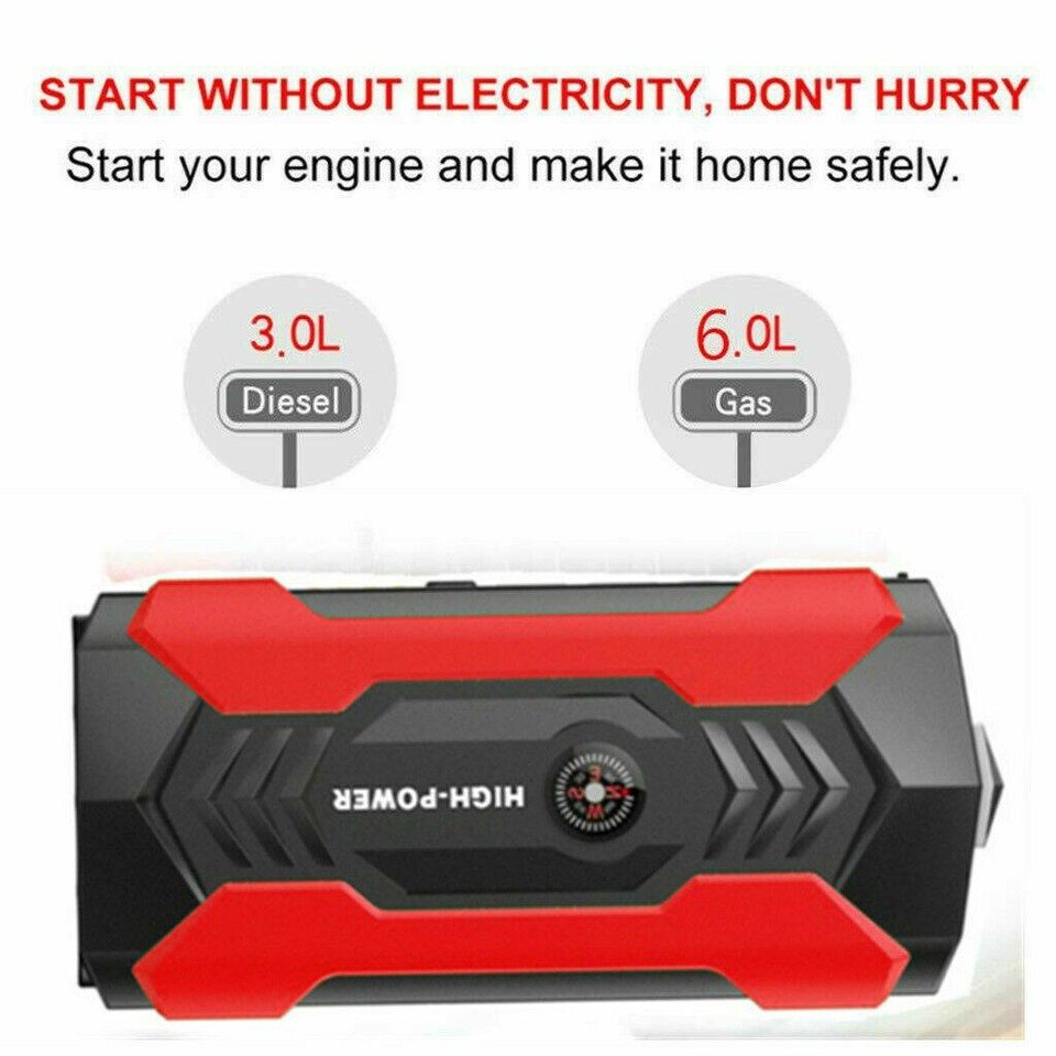99800mAh Car Jump Starter Booster Jumper Box Power Bank Battery Charger Portable - Foto 7