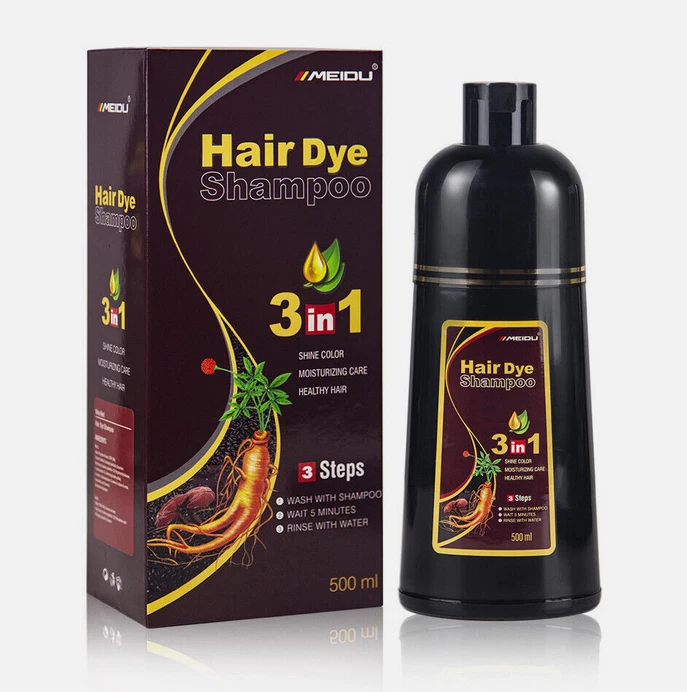 Champú de color de tinte instantáneo permanente para cabello natural aceite de oliva/cococo esencia teñido Foto 4 de 4