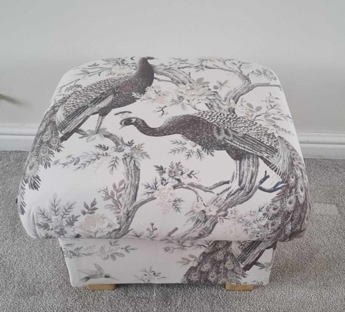 Laura Ashley Fabric Storage Footstools Pouffes Accent Belvedere Soft Truffle - Picture 29 of 79