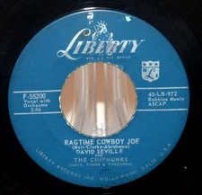 David Seville & The Chipmunks Ragtime Cowboy Joe / Flip Side Vinyl Liberty 45 VG
