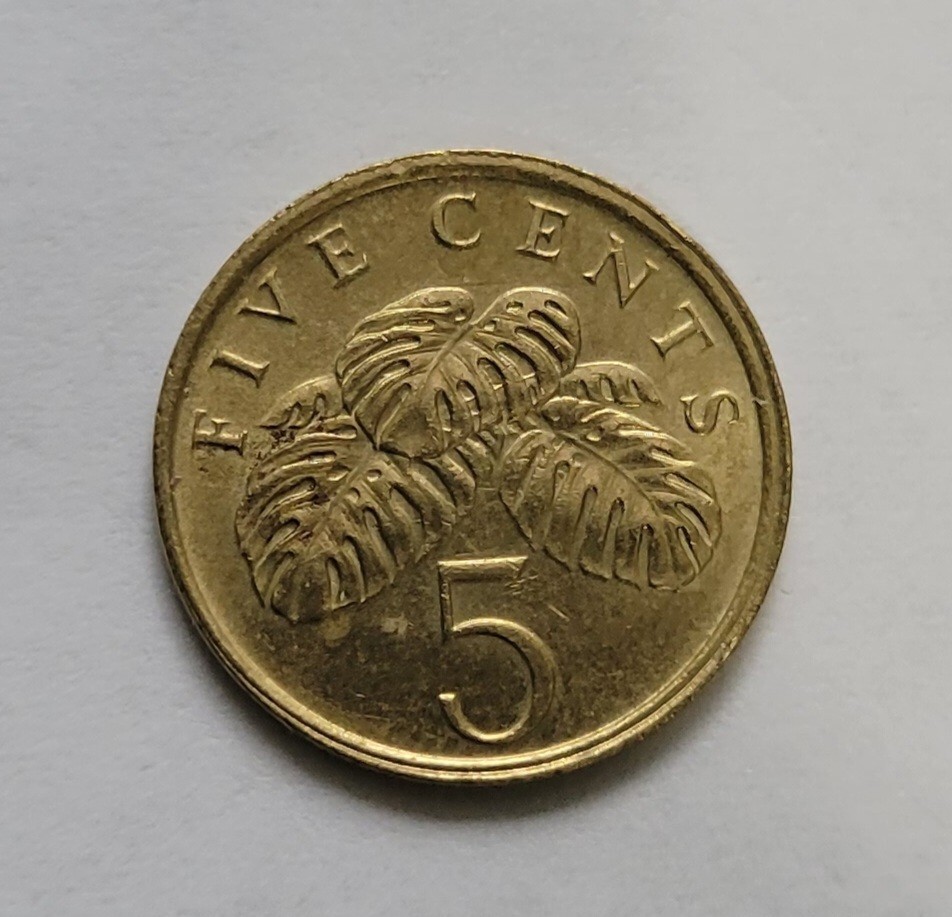 Singapore Ribbon Upwards 5 Cents Coin 1985 BT-091 | eBay