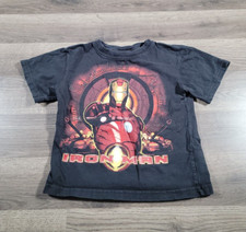 Vintage Iron Man Shirt Kids Size 4 Years Marvel Graphic Tee Comics Y2K Disney
