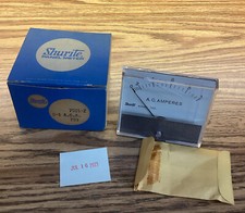 Shurite 7501Z 0-1 Amp AC Analog Meter ~ 3.5" x 3.0" Panel Face 2" Body (CRACKED)