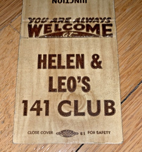 Vintage HELEN & LEO'S 141 CLUB Matchbook Cover Highway 141 & 64 POUND WISCONSIN - Picture 2 of 4