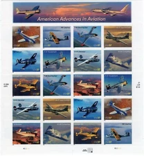 Scott #3925a (3916-25) American Advances in Aviation Sheet of 20 Stamps - MNH