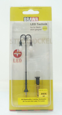 BRAWA 84036 ZWEIARMIGE PARKLEUCHTE STIFTFASSUNG LED SPUR HO