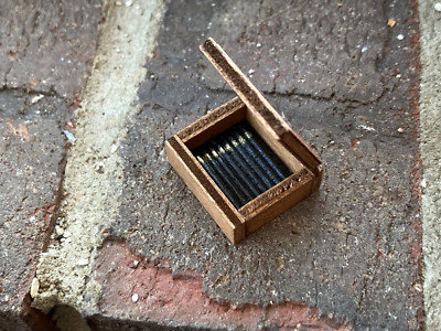 1/12 Dollhouse Miniature Brown Victorian Antique Labeled Wooden Box Of Cigars