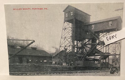 EARLY PORTAGE PA MILLER SHAFT COAL MINE TIPPLE RAILROAD CARS & MORE NEW POSTCARD