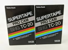 New VTG 2 Lot Radio Shack Supertape Pro Cam SHG TC-20 VHSC Compact Cassette TT20