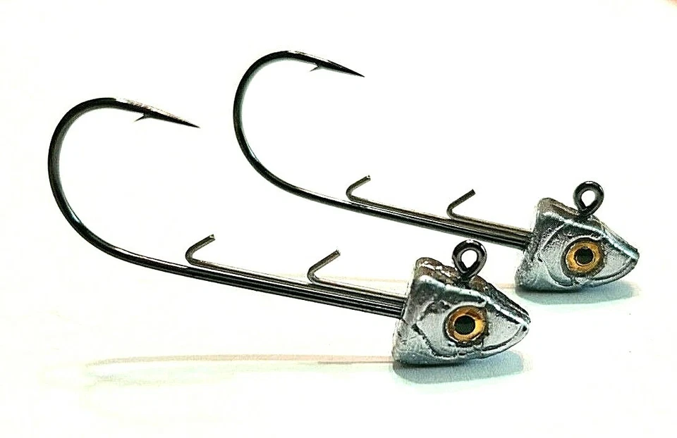 10 Pack - Unpainted Swimbait Jig Heads with 3D Eyes (1/4 to 3/4oz) - Image 3 of 4