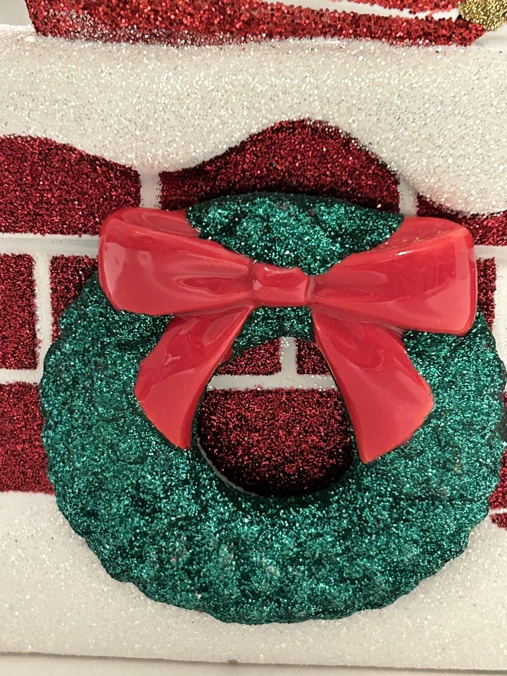 2020 Bath & Body Works Natal Papai Noel chaminé lareira 3 pavios suporte de vela - Imagem 3 de 4