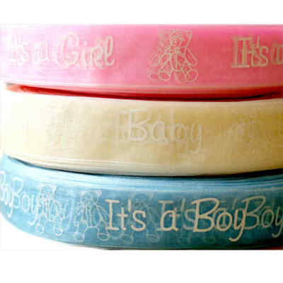1 /m Baby-Party Geschenkband Transparent 25mm ''Its a ..'' bis 50% Rabatt