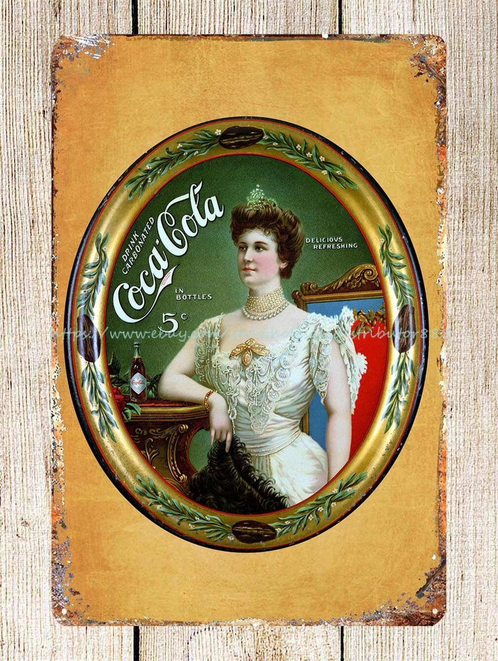 man cave wall decor Coca Cola Coke soda drink metal tin sign