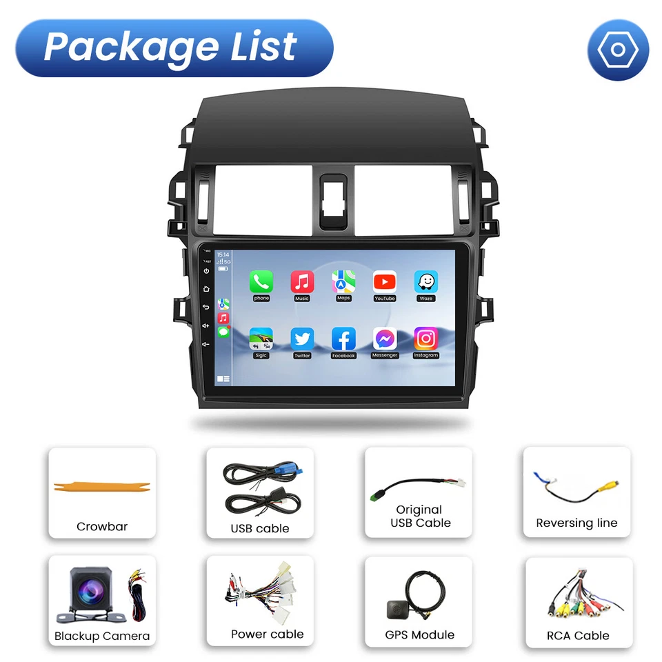 FORTDOWS-123 IPS Screen Car Stereo Radio GPS Navi Wifi Navigation For Toyota Corolla 09-2013