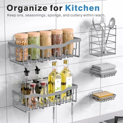 Shower Caddy 5 Pack,Adhesive Shower Organizer for Bathroom Storage&Home Decor...