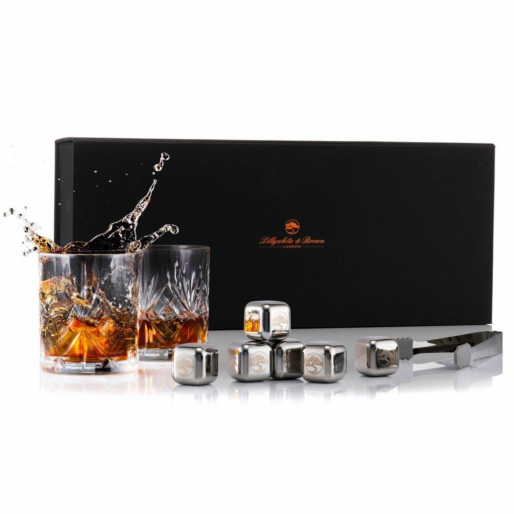Whisky Glass Gift Set with Whisky Stones & Tongs | Dad, Grandad, Husband Gifts