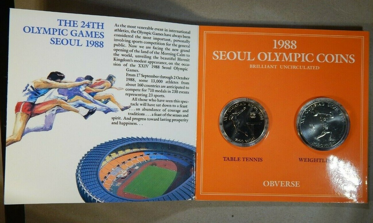 1988 SEOUL OLYMPICS BRILLIANT UNCIRCULATED COIN COLLECTION