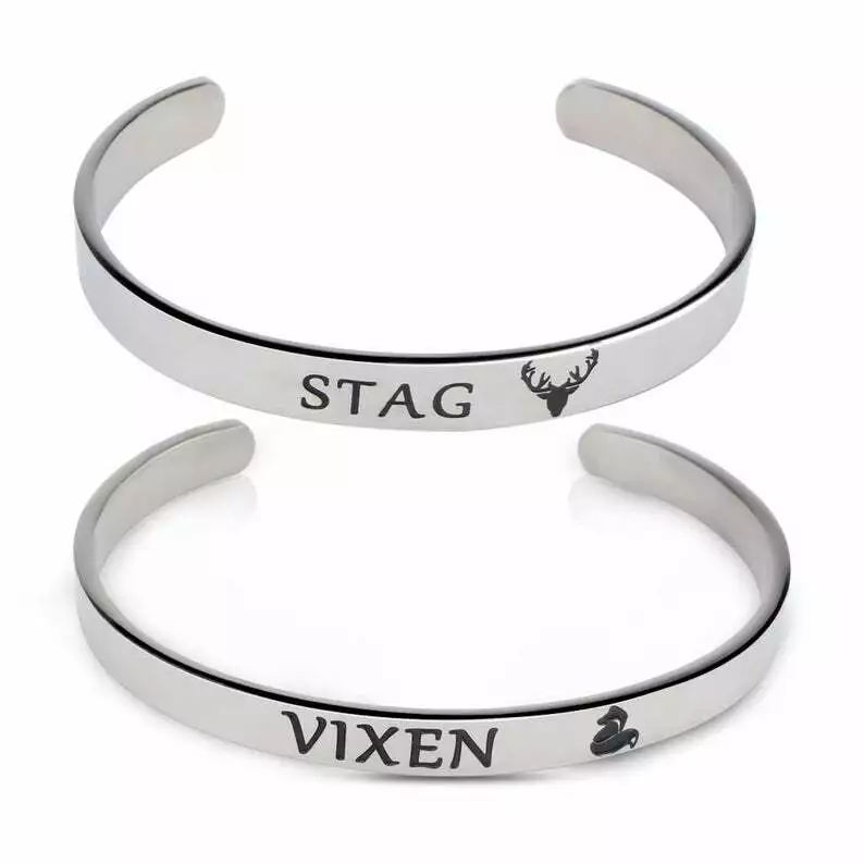 Vixen and Stag matching Cuff bracelets bangle for him and her eBay