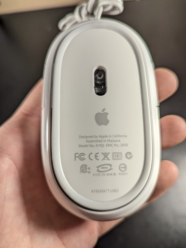 Authentic Apple Mighty Mouse Wired USB White Model No A1152 Tested - 第 6/6 張圖片