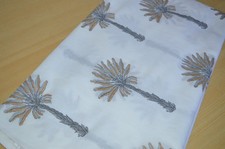 NO TARRIF CHARGES 100  ZK 270 Hand Block Palm Tree 100 Cotton 2 Yard Fabric