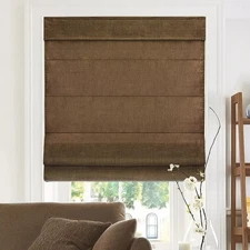 Chicology Cordless Fabric Roman Shades - 39"x64" - Belgian Chocolate - new