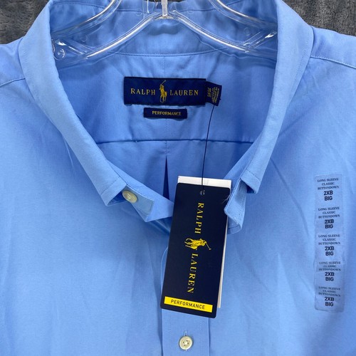 Polo Ralph Lauren Performance Stretch Classic Button Down Shirt Blue 2XB NWT - Picture 2 of 18