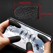 Gaming Gloves Gaming Finger Sleeves for Mobile Gaming, 4 PCS 0.3 mm Silver Fiber