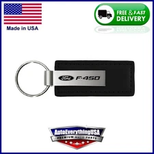 Au-TOMOTIVE GOLD, INC. Officially Licensed Black Rectangular Leather Key Chain