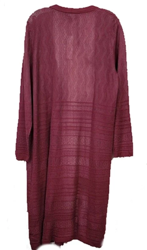 NWT Dennis Basso XL Wine Open Front Duster Cardigan Sweater 113866 - Изображение 2 из 4
