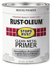 Rust-Oleum Stop Rust Metal Primer 1 Qt. Clean White Paint Base (Pack of 2)