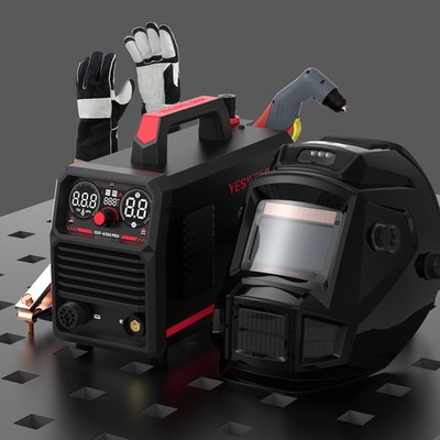 YESWELDER CUT-65DS PRO Plasma Cutter Safety Kit w/Helmet & Welding Gloves