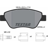 Textar 2370503 Bremsbelagsatz FüR Fiat Lancia Idea 500 C 500 Musa 350 169 312