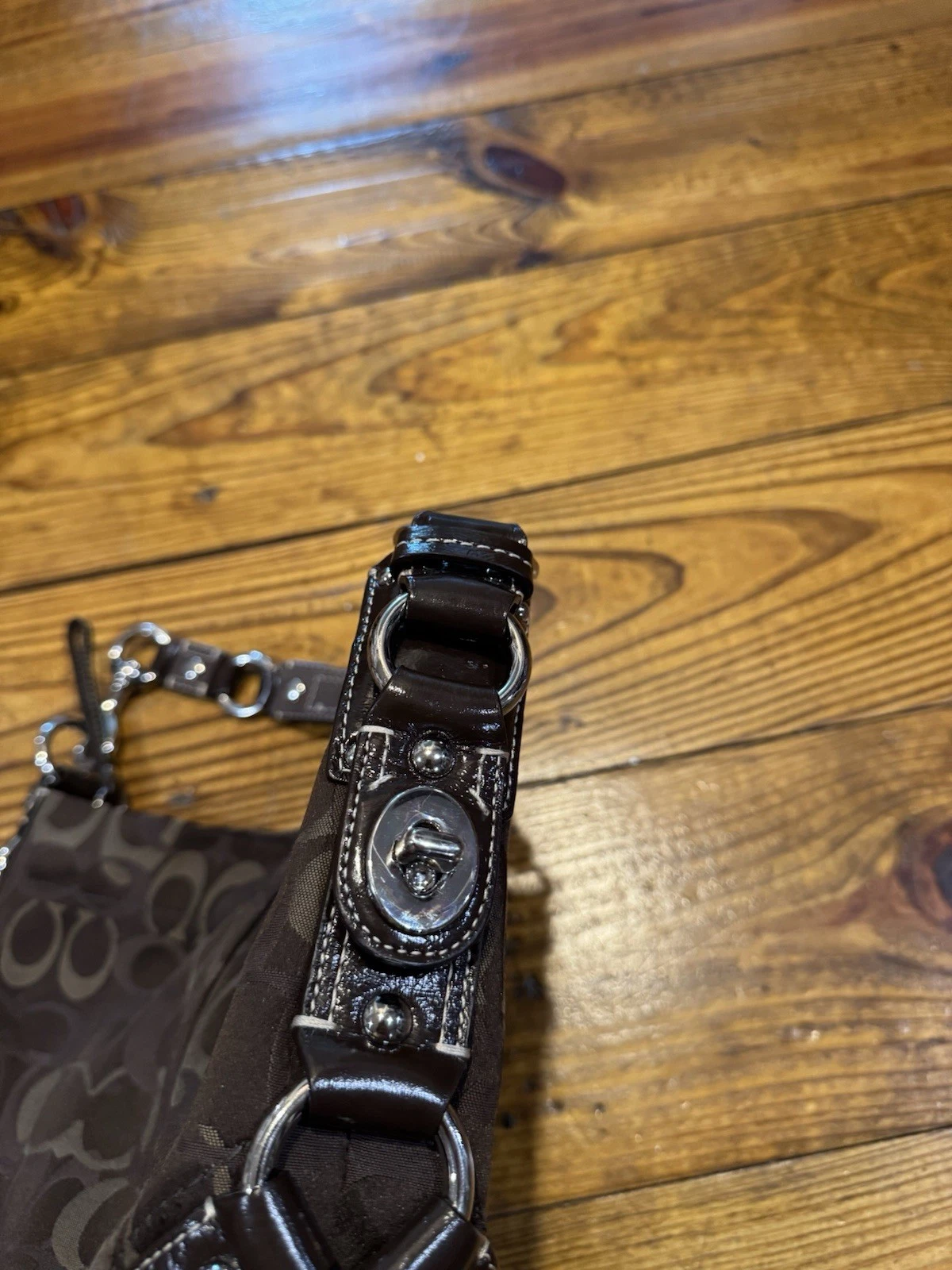 Borsa a mano Coach Carly firmata borsa in pelle vintage designer Y2K monogramma