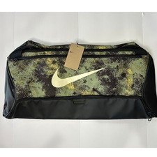 Nike Brasilia 9.5 Training Duffel Bag Medium Green Black Digital Camo FZ2585-386