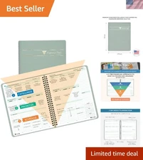 Compact Greenish Grey 2026 Weekly Planner: Focus and Organize with 3-Tier System