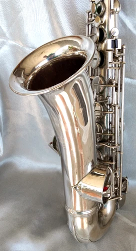 Union Label 1908 C.G. CONN Silver C-Melody Sax - VERY GOOD FOR REPAIR - NO CASE