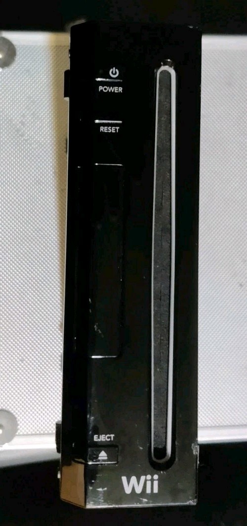 Nintendo Wii RVL-001 Video Game Console Only Black For Parts Powers On