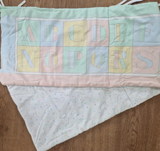 Vintage Mothercare Cot Bedding Fabric ABC Print Scrap made GB repurpose