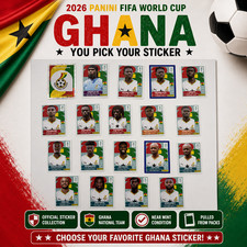 2026 100% Authentic Panini FIFA World Cup Ghana Stickers Pick Team Logo Players