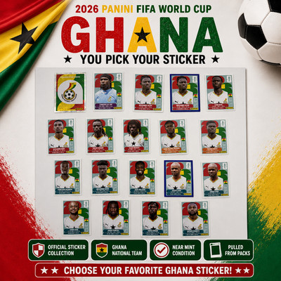 2026 100% Authentic Panini FIFA World Cup Ghana Stickers Pick Team Logo Players
