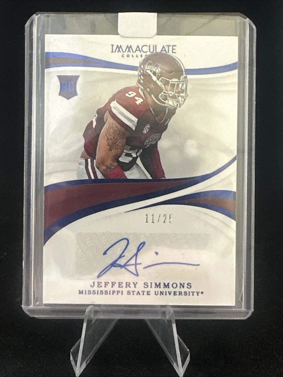 Jeffery Simmons Panini Immaculate Collection Collegiate #69 Autograph-Blue