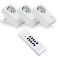 Funksteckdosen 3Er Set + 1X Fernbedienung 1100 Watt Bis 30M Funkschalter Weiß