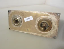 Vintage Brass Light Switch Double Plate Ceramic Old Antique Switches Nickel