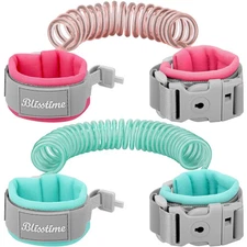 Blisstime Toddler Leash, 2 Pack Kid Leash Anti Lost Wrist Mint Green+Pink