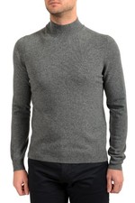 Malo Optimum Men's Medium Gray Wool Cashmere Mockneck Pullover Sweater