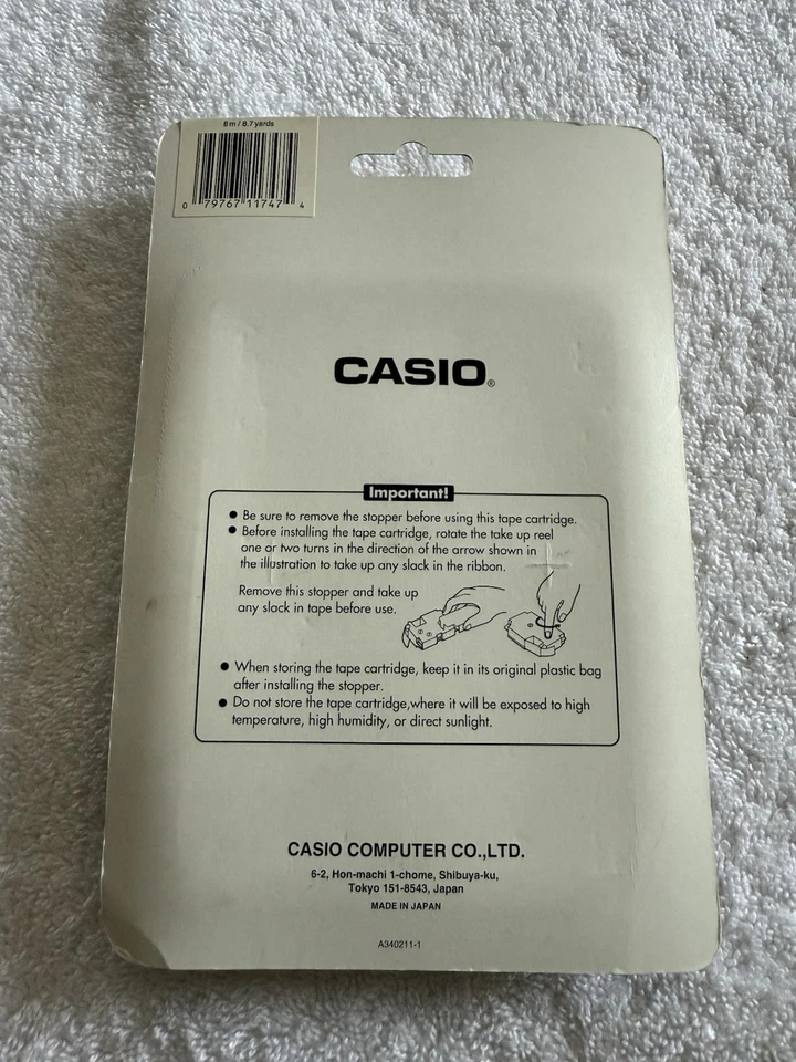 New GENUINE Casio XR-9GN2S  3/8" BLACK ON GREEN Tape 2-Pack Ships Free  - Image 2 of 2