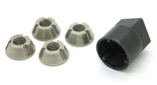 3/8-16 T-Groove Tamper Proof Security Nuts x 4 & Tool Stainless Tri Anti-Theft