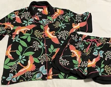 Beauty Sleep Women's 2pc Pajama Shorts Set Free as a Bird Print Sz S Birds Flora